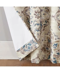 Regina Floral Watercolor Room Darkening Grommet Curtain Panel