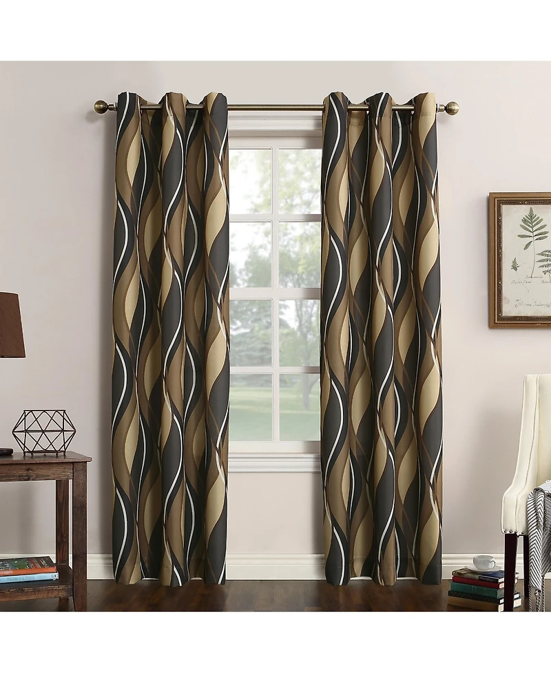 Intersect Ogee Print Semi-Sheer Grommet Curtain Panel