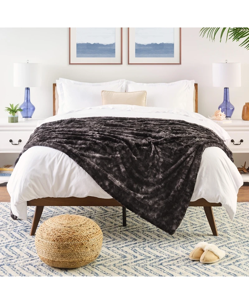 Chanasya Premium Double Sided Oversized Faux Fur Wolf Soft Throw Blanket