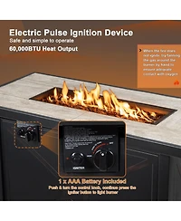 Inolait 42 Inch 60000 Btu Propane Fire Pit Table with Ceramic Tabletop