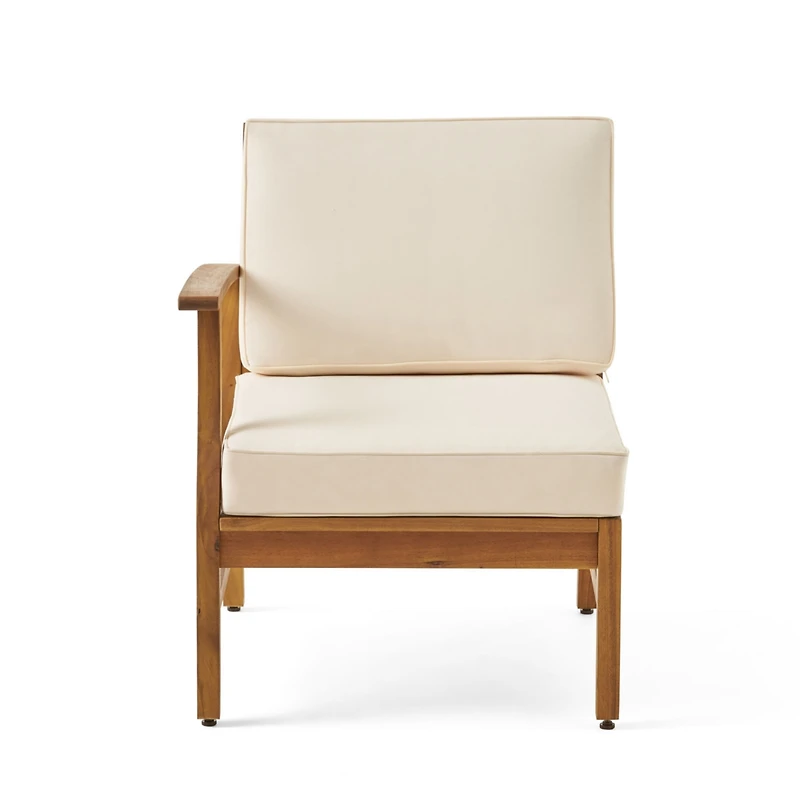 Streamdale Perla 6-Pc Acacia Wood Outdoor Sofa Set, Cream