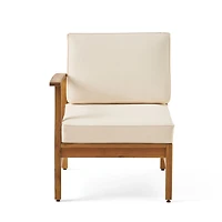 Streamdale Perla 6-Pc Acacia Wood Outdoor Sofa Set, Cream