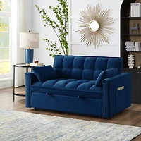 Streamdale Furniture Navy 4-in-1 Loveseat Sofa Bed with Storage
