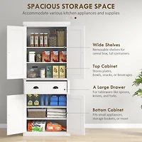 72" Tall Kitchen Pantry with Adjustable Storage