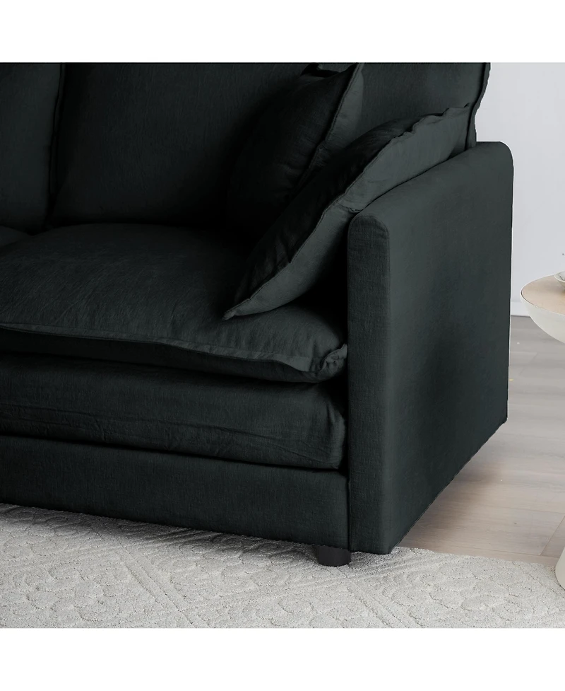 Streamdale Furniture Comfy Single Armchair, Black Chenille Fabric