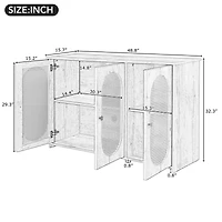 Streamdale Retro 3-Door Sideboard with Rattan Doors and Metal Handles