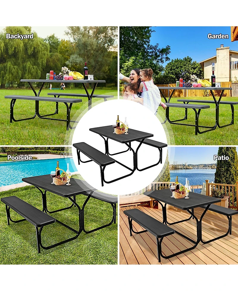 Picnic Table Bench Set Outdoor Backyard Patio Garden Party Dining All Weather