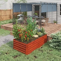 Galvanized Raised Garden Bed - 6' x 3' x 2' Planter, Dark Brown