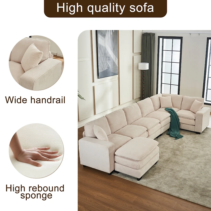 Streamdale U-Shape Modern Sectional with Ottoman (6-Seat)