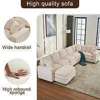 Streamdale U-Shape Modern Sectional with Ottoman (6-Seat)