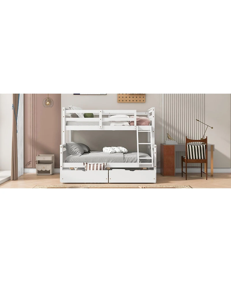 Streamdale Twin over Full Bunk Bed with Storage and Safety Features
