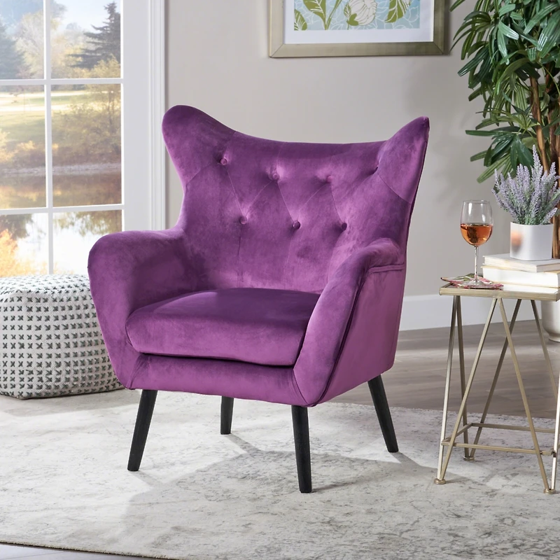 Streamdale Alyssa Mid-Century Velvet Arm Chair Comfort And Glamour One