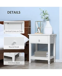 2-Tier Modern End Table with Drawer & Shelf