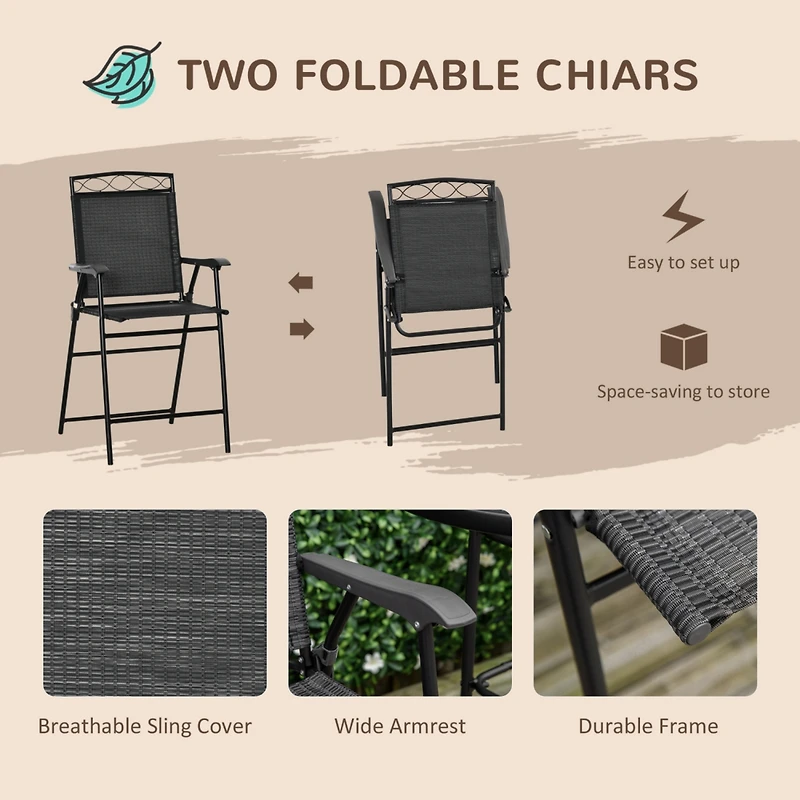 4-Piece Patio Dining Set: Umbrella, Table, 2 Chairs