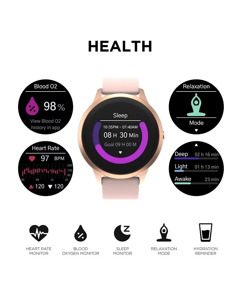 iTouch Sport 4 Unisex Silicone Strap Smartwatch 43.2mm