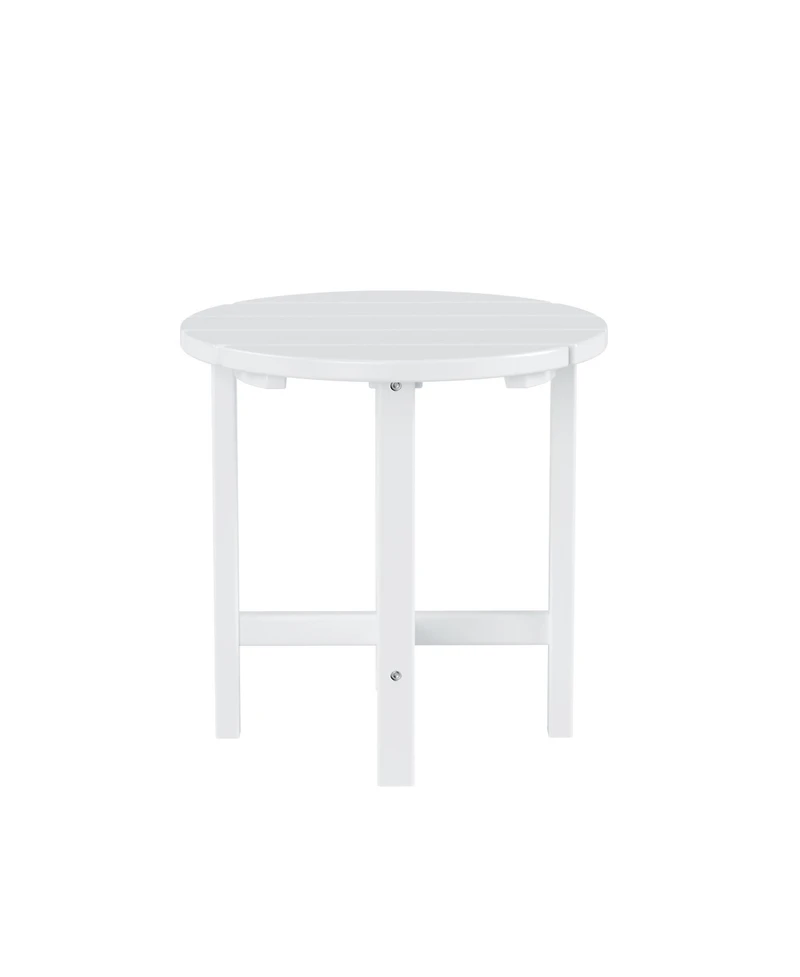 WestinTrends All-Weather Outdoor Patio Round Poly Adirondack Side Table