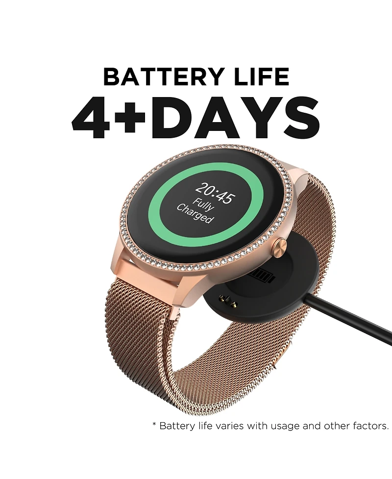 iTouch Sport 4 Unisex Rose Gold-Tone Mesh Bracelet Smartwatch 43.2mm
