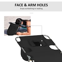 Adjustable Folding Lounge Chair with Face Hole for Relaxation