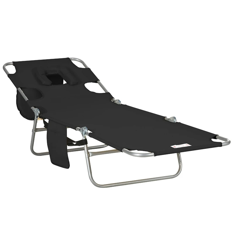 Adjustable Folding Lounge Chair with Face Hole for Relaxation