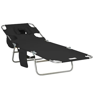 Adjustable Folding Lounge Chair with Face Hole for Relaxation