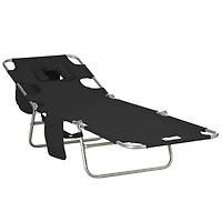 Adjustable Folding Lounge Chair with Face Hole for Relaxation