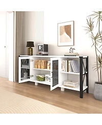 Streamdale Furniture Industrial Farmhouse Tv Stand for Living Room & Bedroom