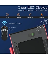 2-in-1 Folding Treadmill with Remote Control and Led Display-Red