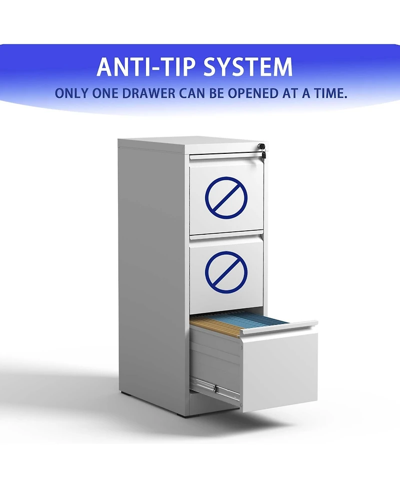 Simplie Fun Vertical File Cabinet with Lock for Legal/Letter Size