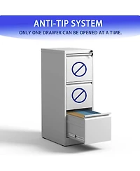 Simplie Fun Vertical File Cabinet with Lock for Legal/Letter Size
