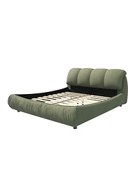 Streamdale Upholstered Platform Bed with Padded Backrest and Solid Wood Frame