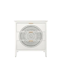 Streamdale Furniture 3-Drawer Hollow-Carved Dresser Cabinet with Handles