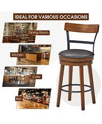 Skonyon 25.5-in Set of 2 Swivel Counter Height Bar Stools