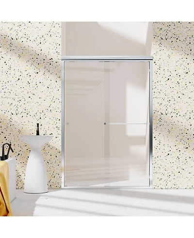 Streamdale Furniture 44"-48"W x 72"H Semi-Frameless Double Sliding Shower Door