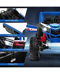 2-Seater Kids Ride on Utv with 2.4G Remote Control for over 3 Years Old Children-Red