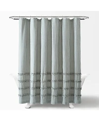 Lush Decor Vintage Stripe Yarn Dyed Cotton Shower Curtain, 72" x