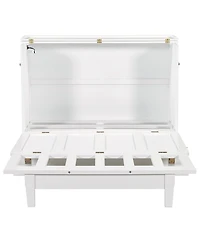 Streamdale Furniture Solid Pine Murphy Chest Bed with Charger & Storage, Full, White