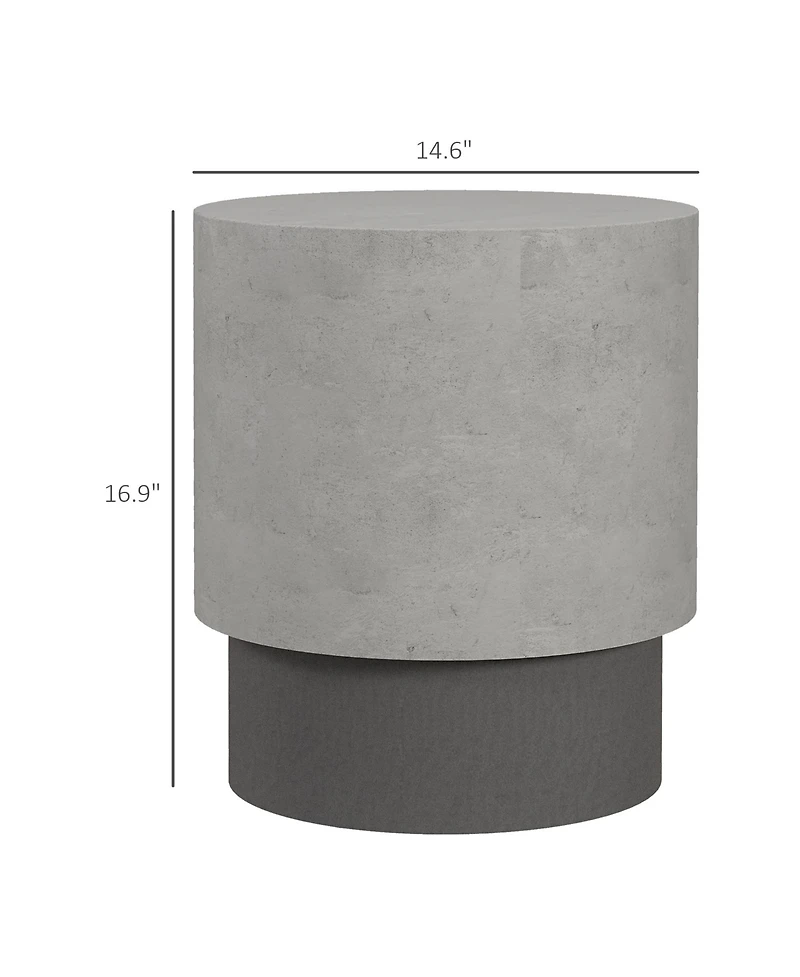 Round Concrete Side Table with Adjustable Feet