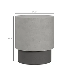 Round Concrete Side Table with Adjustable Feet