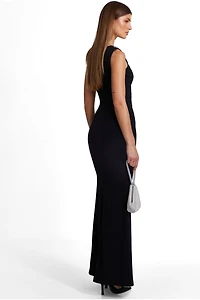 Quiz Women's Scuba Crepe Diamante Trim Fishtail Maxi Dress