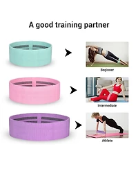 Yescom 3 Pack Resistance Loop Bands Set Workout Fitness Fabric Bands Gym Home Yoga