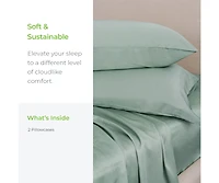 Cariloha Classic 2-Piece Twill Pillowcase Set | Tahitian Breeze | King | Viscose Material | Allergy Resistant, Thermal-Regulating & Extra soft
