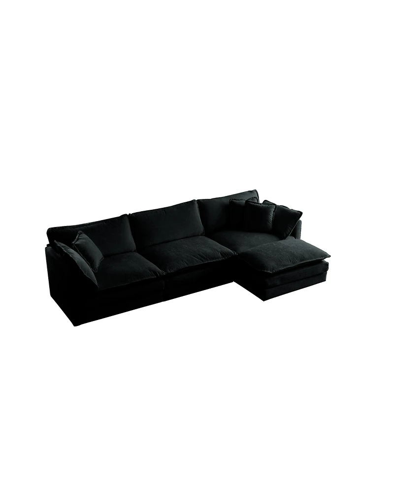 Streamdale Furniture Comfy Modular L-Shaped Sofa with Ottoman