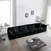 Streamdale Furniture U-Shape Chenille Sofa with Reversible Chaise & Ottomans