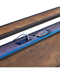 Streamdale Furniture King Platform Bed with Headboard, Drawers, Usb, Led, No Box Spring