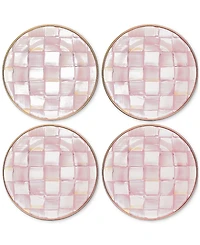 MacKenzie-Childs Rosy Check Appetizer Plates, Set of 4