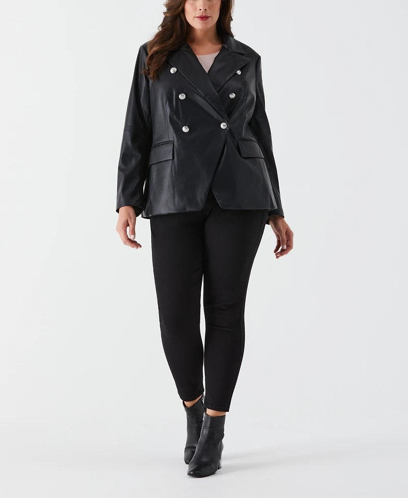 Rafaella Leather Double Breasted Blazer