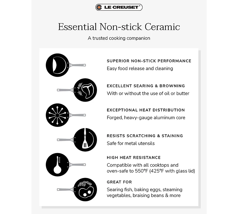 Le Creuset Essential Non-Stick Ceramic Wok, 6.3-Quarts