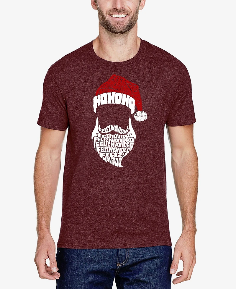 La Pop Art Men's Feliz Navidad Santa Claus Premium Blend Word T-Shirt
