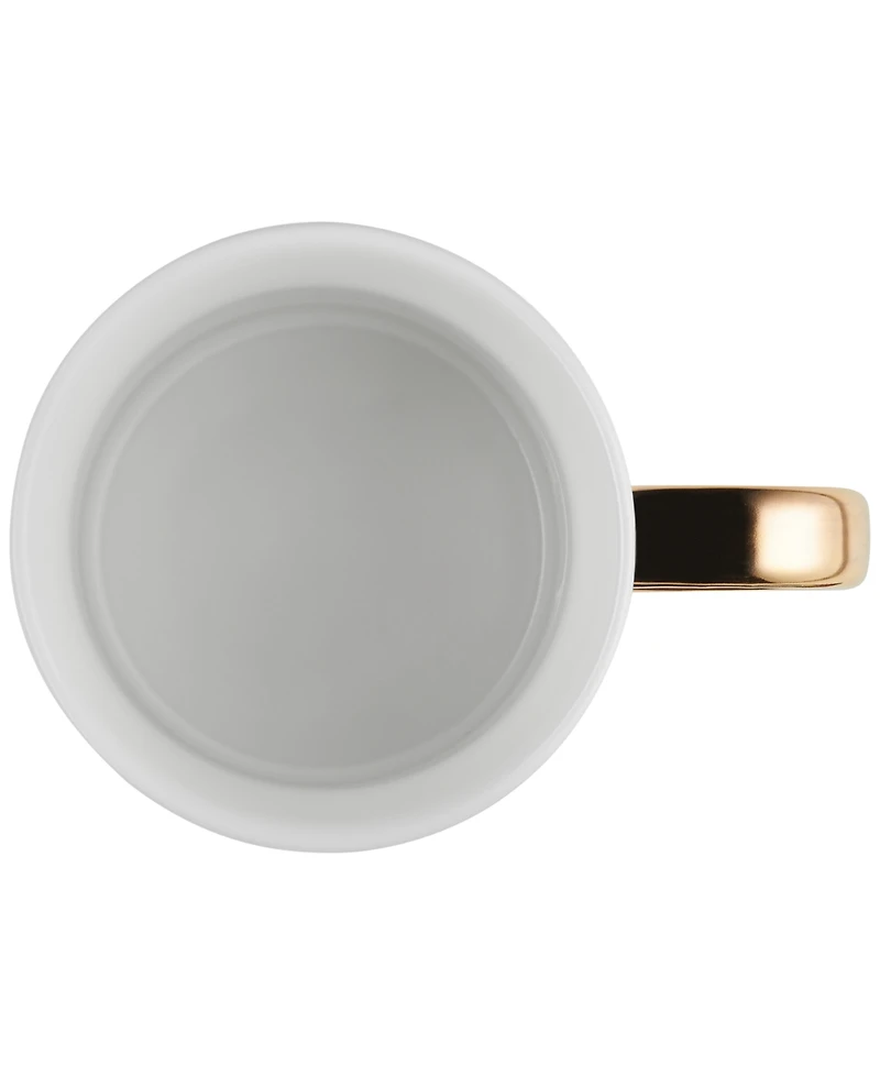 Le Creuset Stoneware Mug with Gold Metallic Handle, 14 oz.