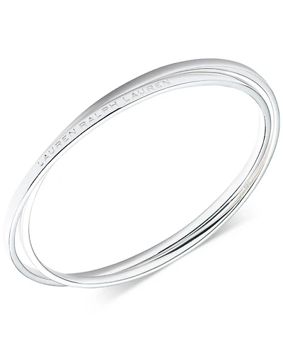 Lauren Ralph Lauren Sterling Silver Logo-Etched Intertwined Bangle Bracelet